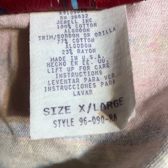 Vintage River Ridge Trading Co Western Printed Zip Front Vest Faux Suede XL - Picture 7 of 7